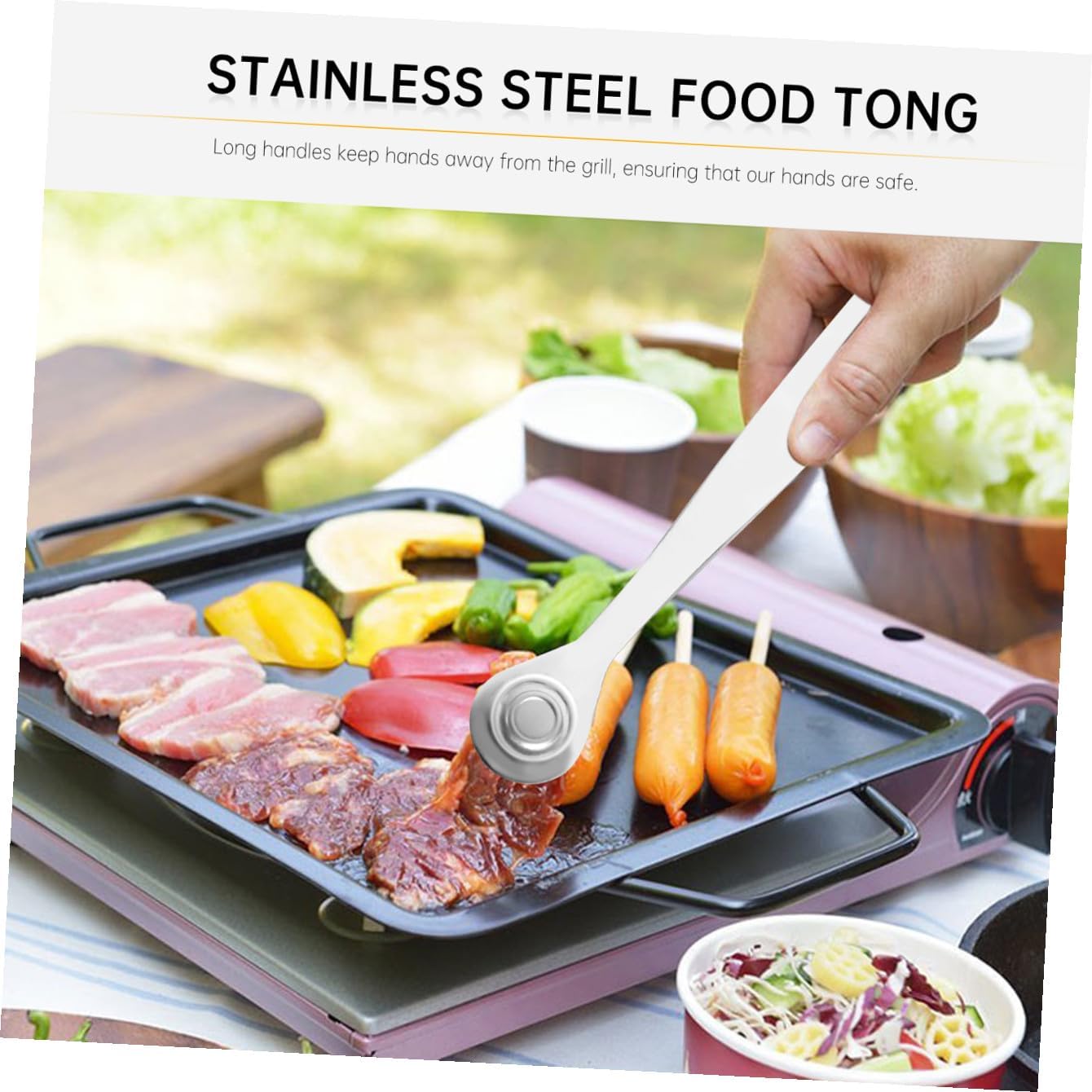 6pcs Stainless Steel Food Tongs Snail and Towel Tongs Ergonomic Design for Serving Ice Sugar Bread and More