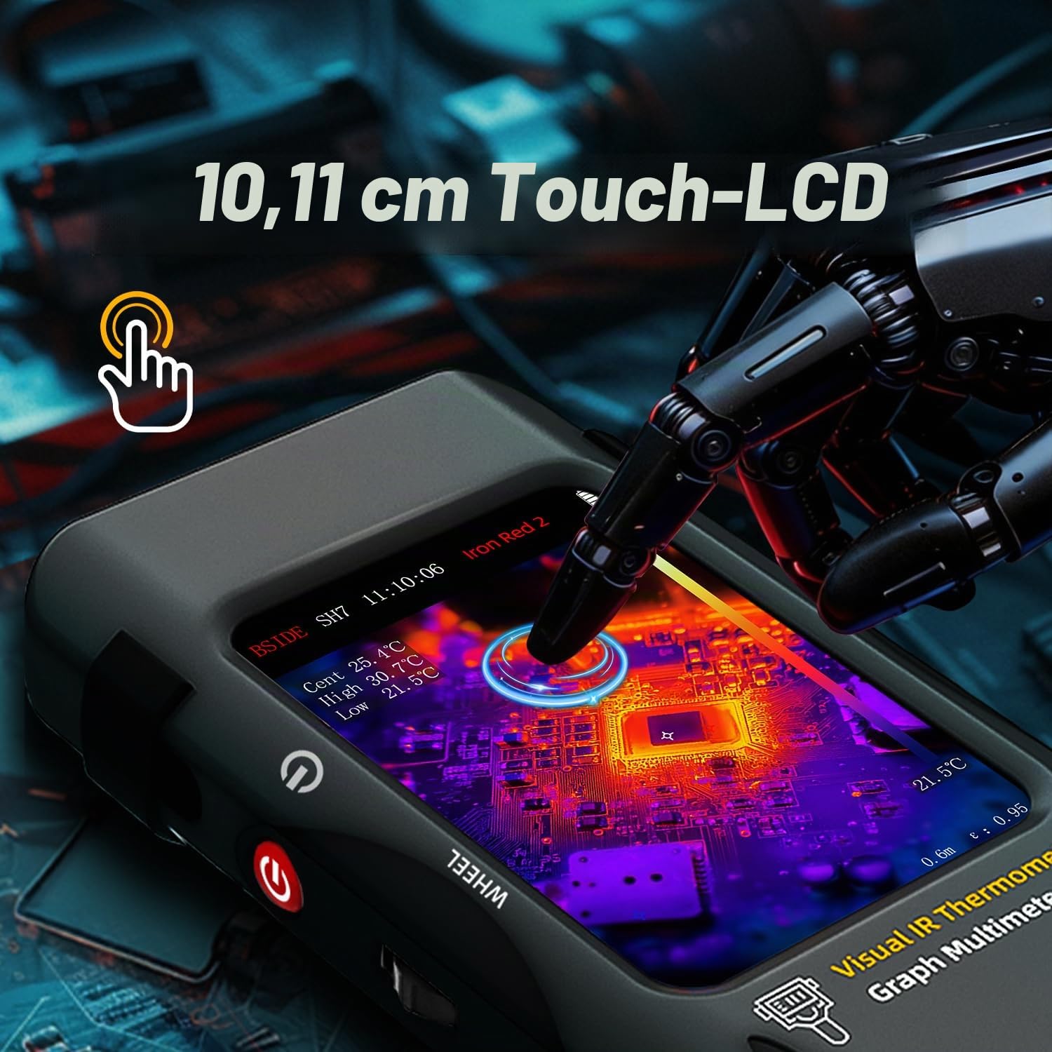 BSIDE SH7 Multimeter Wärmebildkamera mit Makro Objektiv und 3,98” Touchscreen Thermokamera 320X320 IR-Auflösung & Digital Multimeter 20000 Counts TRMS für Leckortung PCB Elektronik KFZ Industrie