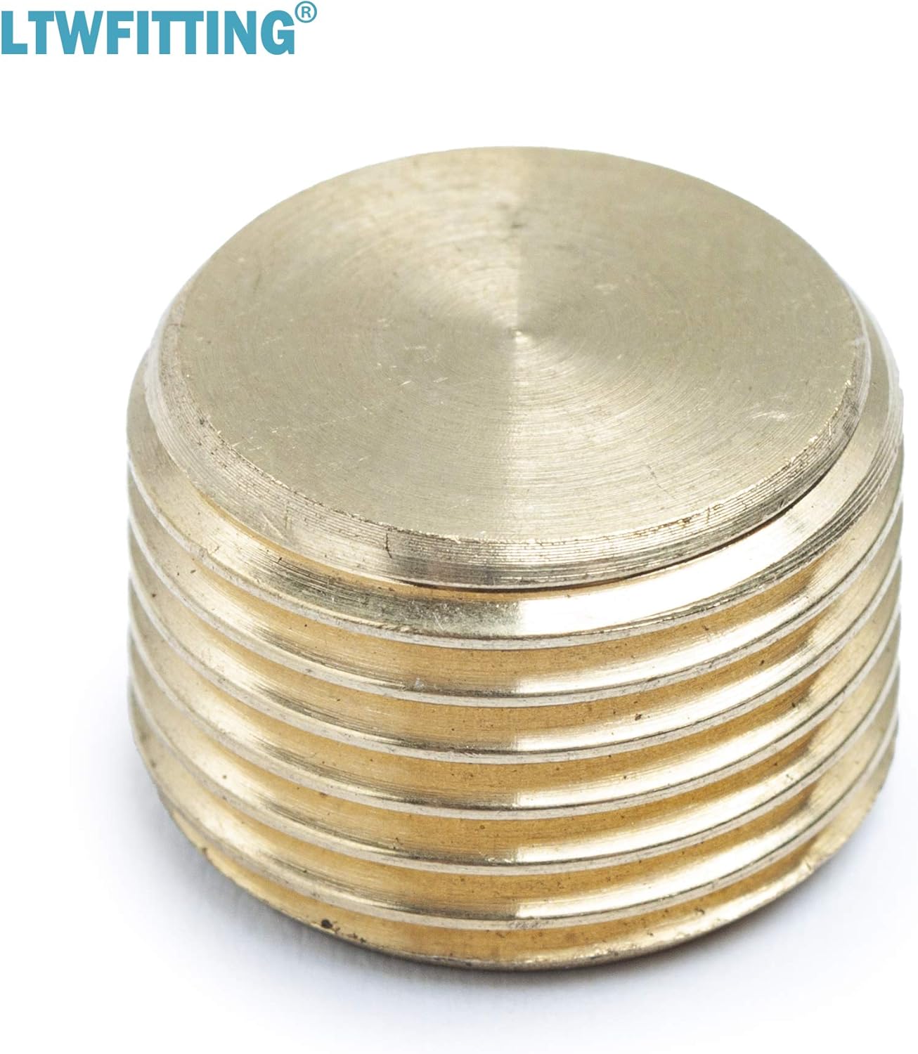 LTWFITTING Brass Pipe Internal Hex Head Plug Fittings 1/2" Male NPT Air Fuel Water Boat (Pack of 5)