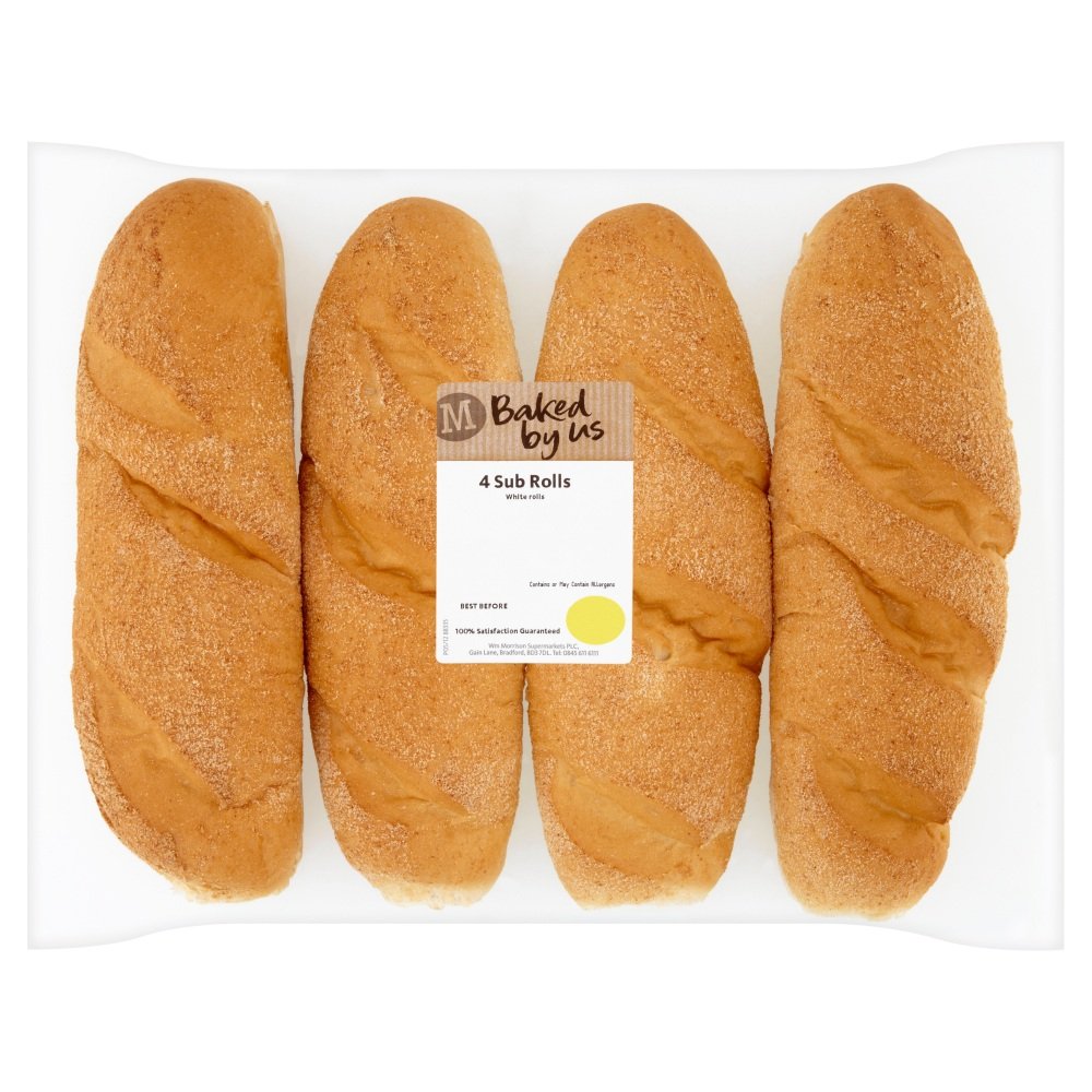 Morrisons Market Street White Sub Rolls 4 Pack