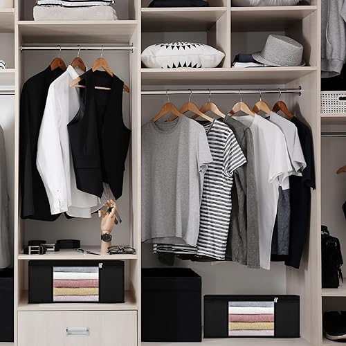 Miniatura 4 de Wowangce Paquete de 12 bolsas de almacenamiento plegables para armario, contenedores de almacenamiento plegables para mantas, contenedores de