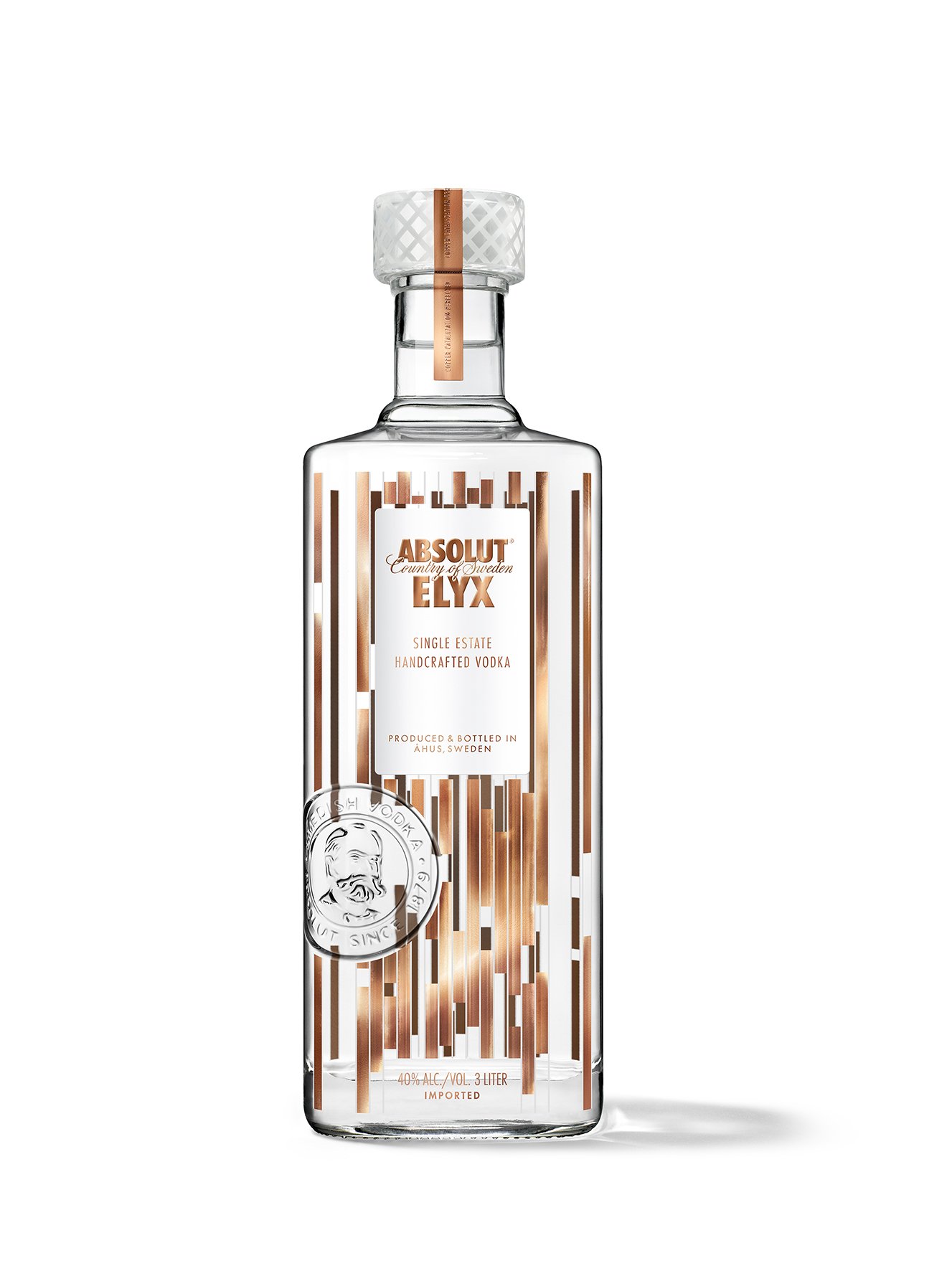 Absolut Vodka Elyx – Per Hand destillierter Luxus Wodka aus Schweden – Premiumwodka in edler Flasche – 1 x 3 L