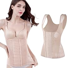 Smato Tank Top Shaped Corset Long Type Waist Cincher with Built-In Bones, Double Pressure, Shaping Belt, Tightens Waist, Tummy Tightening, Breathable, Stretchy, Large Size, Shapewear for Women