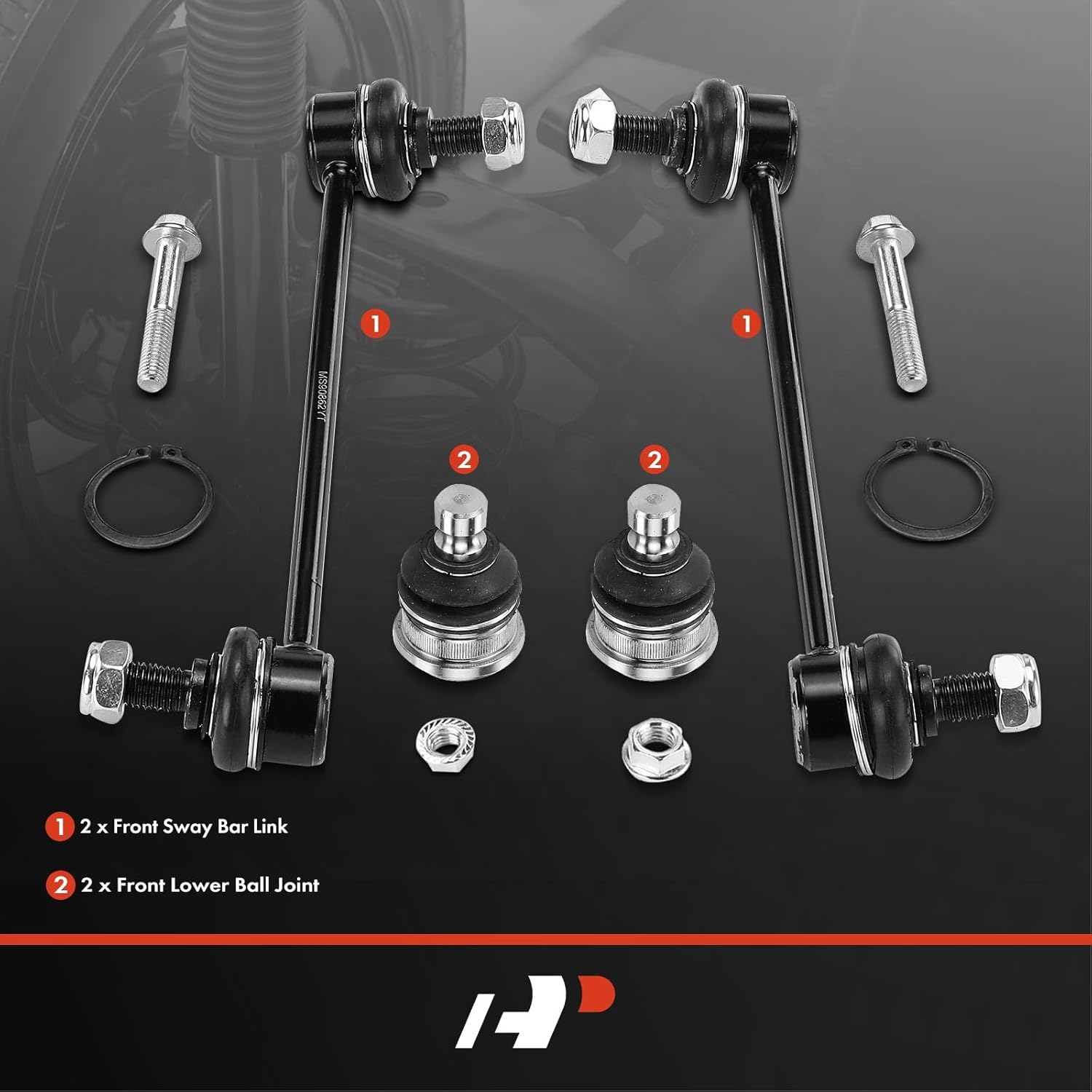 A-Premium Set of 4, Front Sway Bar Links, Lower Ball Joints, Compatible with Kia Soul 2010 2011 2012 2013