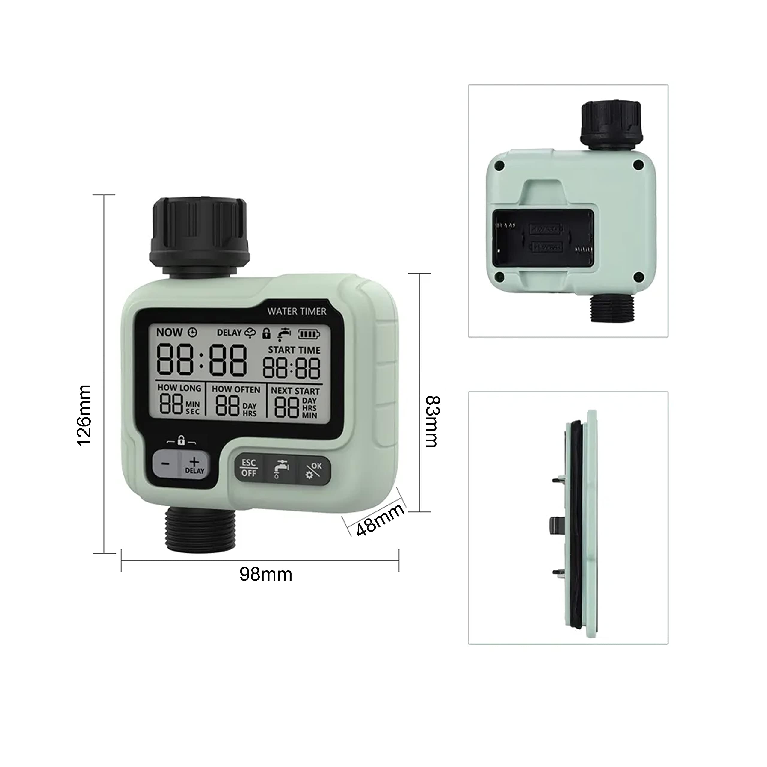 rainfactory Digital Irrigation Computer with Rain Sensor, Watering Timer & 3 Time Settings, IP65 Waterproof - Image 3