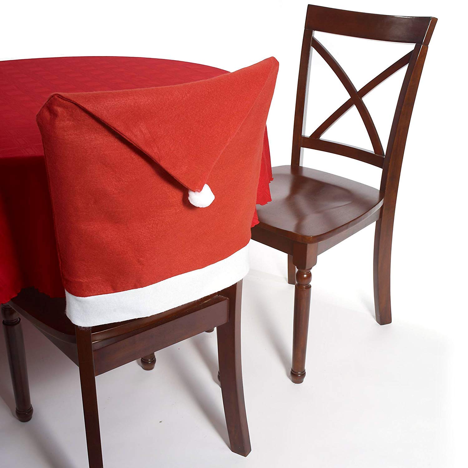 Housse de dossier de chaise Père Noël lot de 2 pour masquer et décorer vos sièges usés