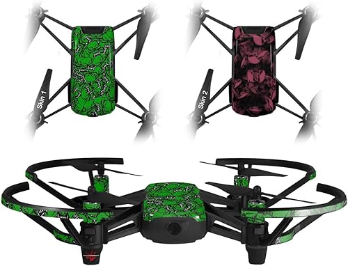 Skin Wrap 2 Pack para DJI Ryze Tello Drone dispersos calaveras verde Drone No Incluidas