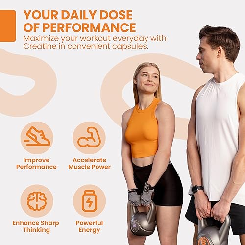 Miniatura 6 de EarthNutri Cápsulas de monohidrato de creatina - Micronizado para una mejor absorción - Apoya el crecimiento muscular, la fuerza y la recuperación -