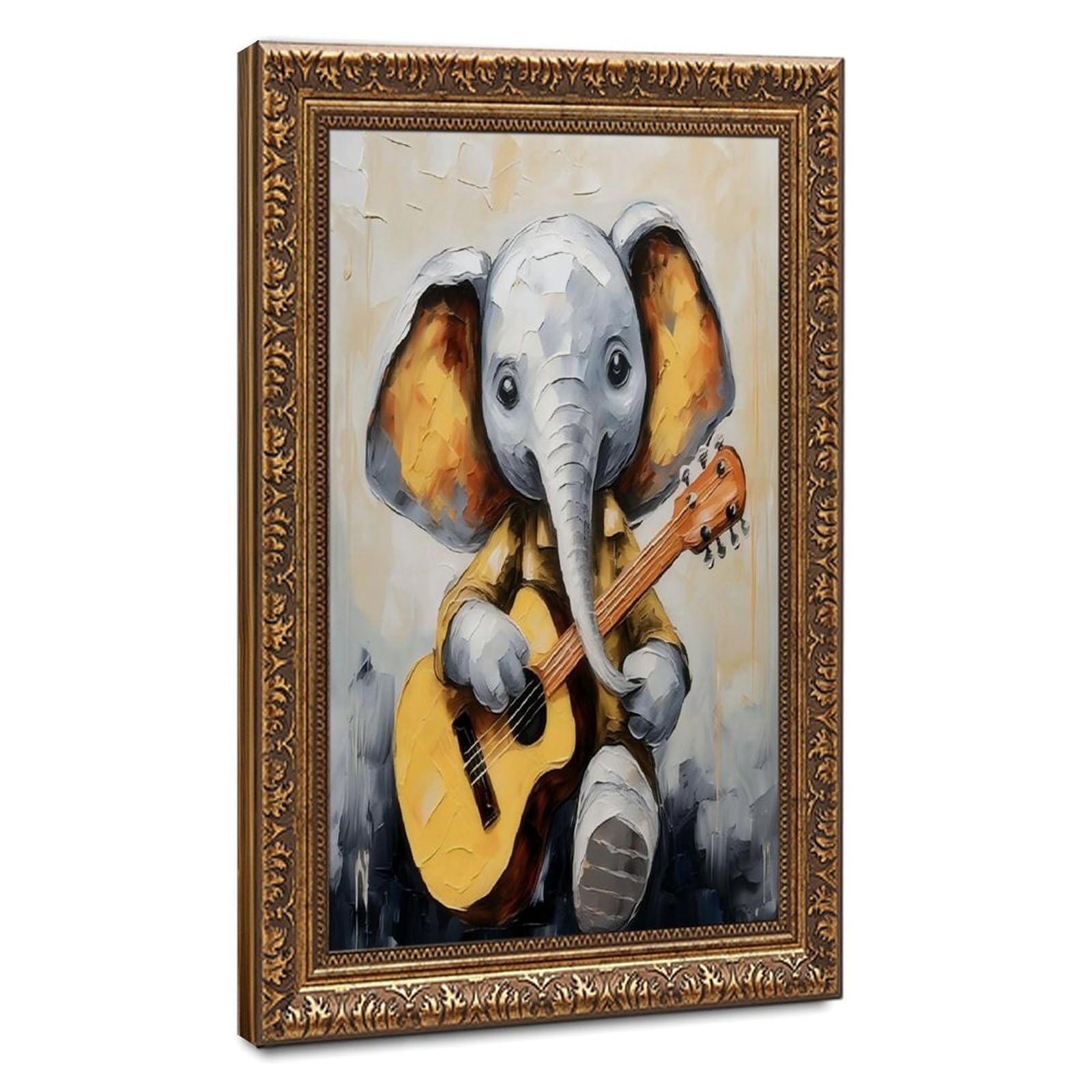 Bareronor Melodious Elephant Poster Canvas Poster Bedroom Decor Landscape Office Room Decor Gift 12" L X 18" W