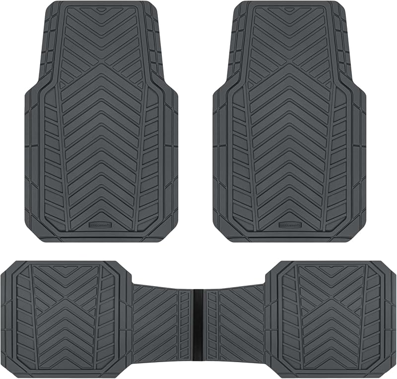 Tapete automotivo Rubbermaid ajustável para carros, SUVs e caminhões, cinza, conjunto completo