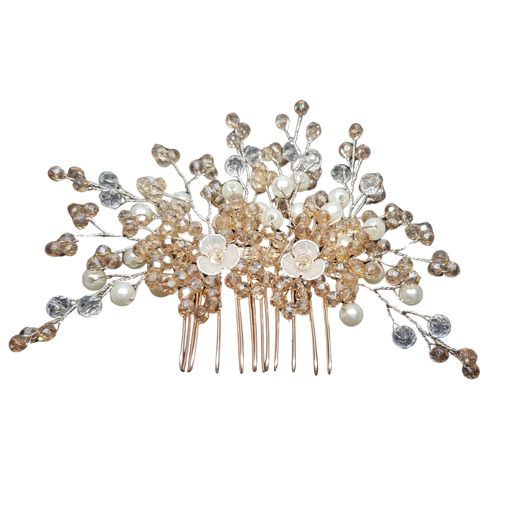 ANVIK Pearl And Crystal Fancy Hair Clip/Side Pin/Comb Pin/Juda Pin/Crystal Bun Pin For Women And Girls Bride Hair Styling Wedding Hair Accessories For Women Flower Hair Accessory - Image 7 thumbnail