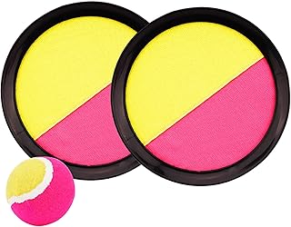 Toss and Catch Ball Set,Children Toss and Catch Ball Game Set Kids Palm Stick Target Ball Toys Kindergarten Interactive Sports Equipment Yellow Red