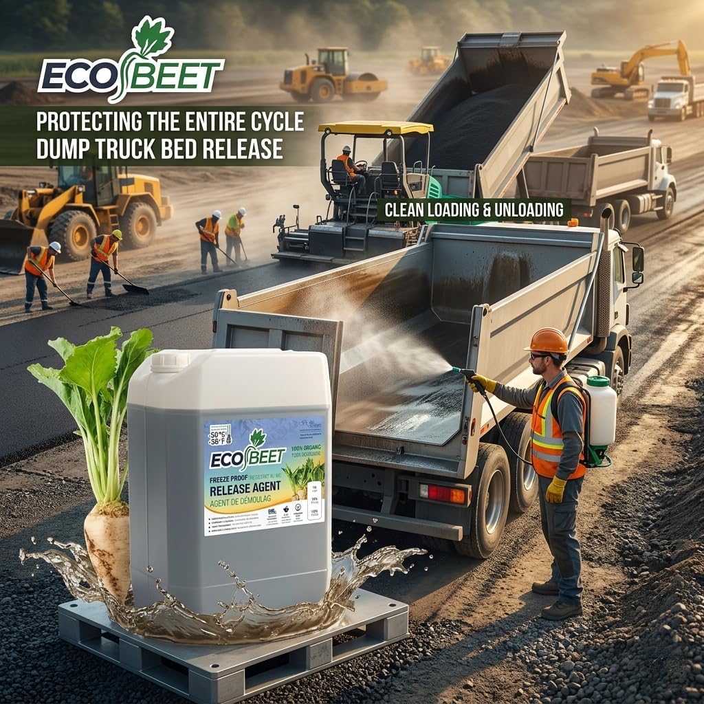 ECO Beet Release Asphalt & Concrete Release Agent - Prevent Sticking, Clumping and Freezing of Material - Beet Sugar Based Lubricant - 15 Litre Jug (4 gallons)