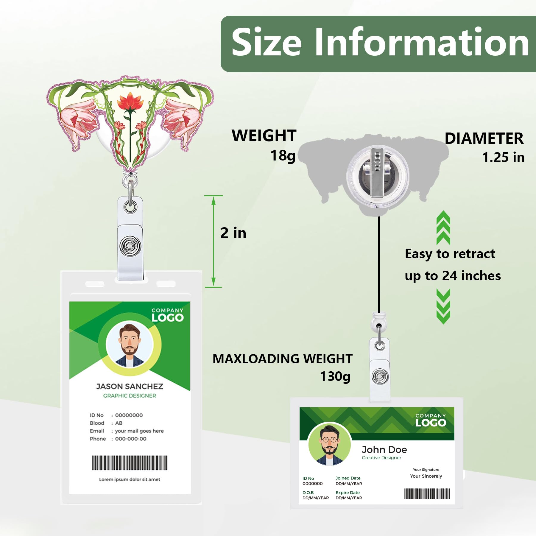 BEEFLYING Ausweishalter Einziehbar - Uterus Design Für Krankenschwestern & Lehrer
