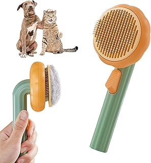 Brosse de toilettage pour animaux domestiques, brosse de toilettage autonettoyante pour chiens, chats, chiots, lapins, chats - Brosse de toilettage douce pour enlever