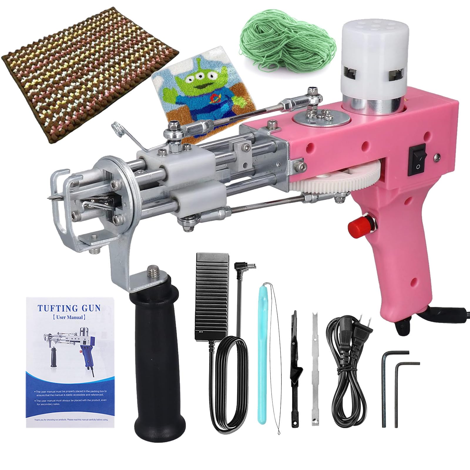 Elektryczny Pistolet do Tuftingu Dywanów, 220 V, 3000-5000 Obr/Min, Regulowana Prędkość, do Rzemiosła, Dywanów, Ubrań, DIY,220V