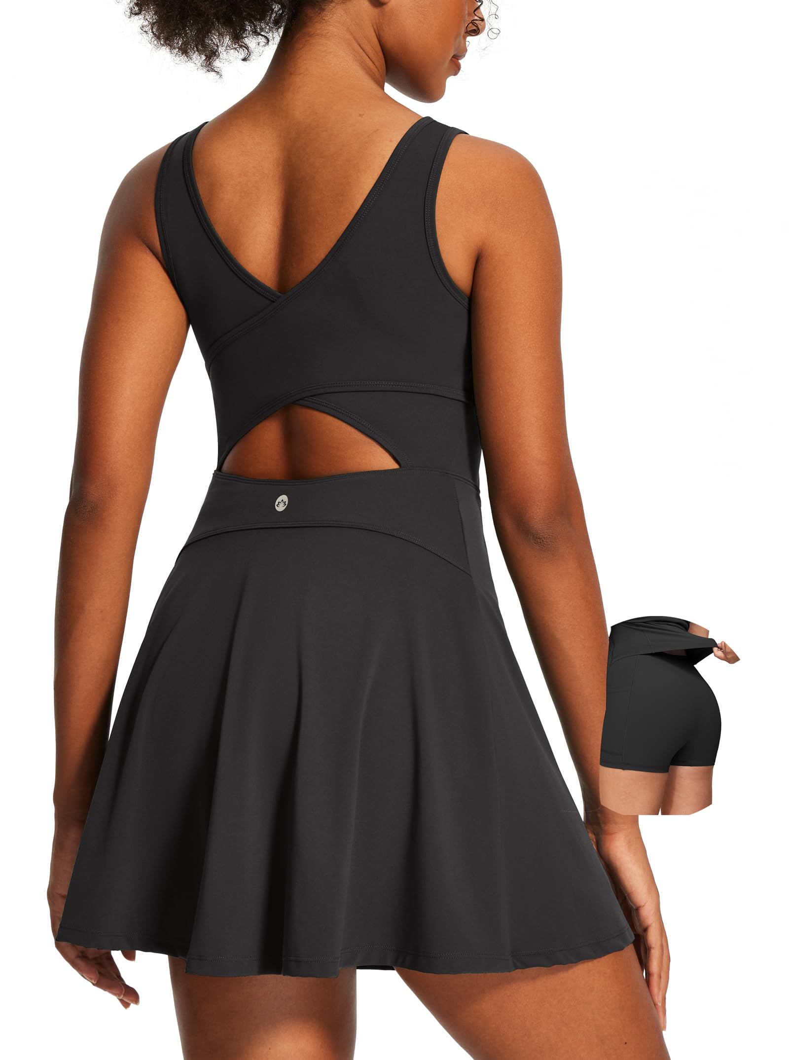 heathyoga Athletic Dress for Women Easy Peasy Tennis Dress with Shorts Underneath Workout Active Golf Dresses for Women-picture-11
