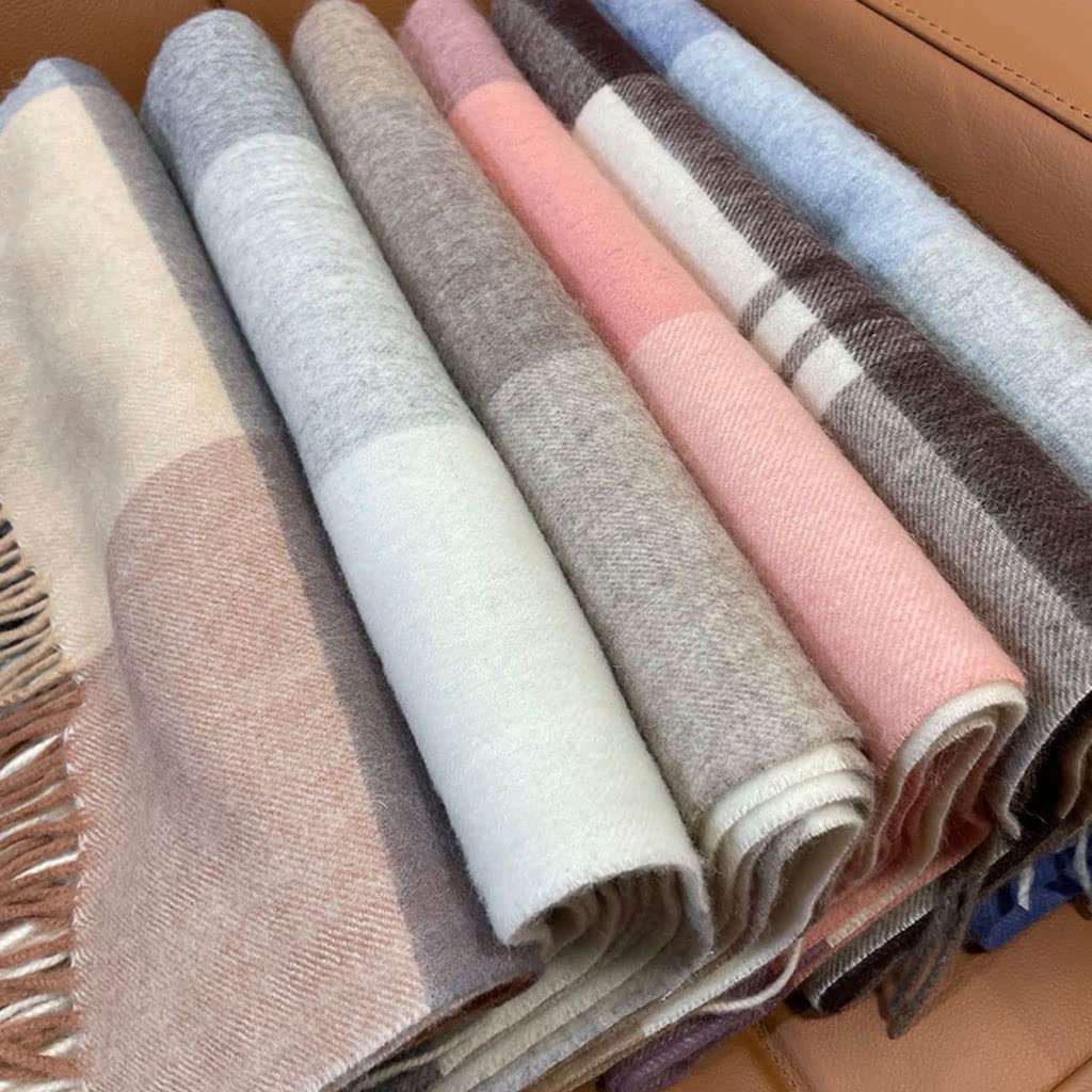 Sciarpa Calda Luxury Plaid Sciarpa Inverno Caldo Cashmere Donne Lunghe Sciarpe Femminili Signora Nappa Scialle Grande avvolgibile per La Vita Quotidiana(Coffee Color)