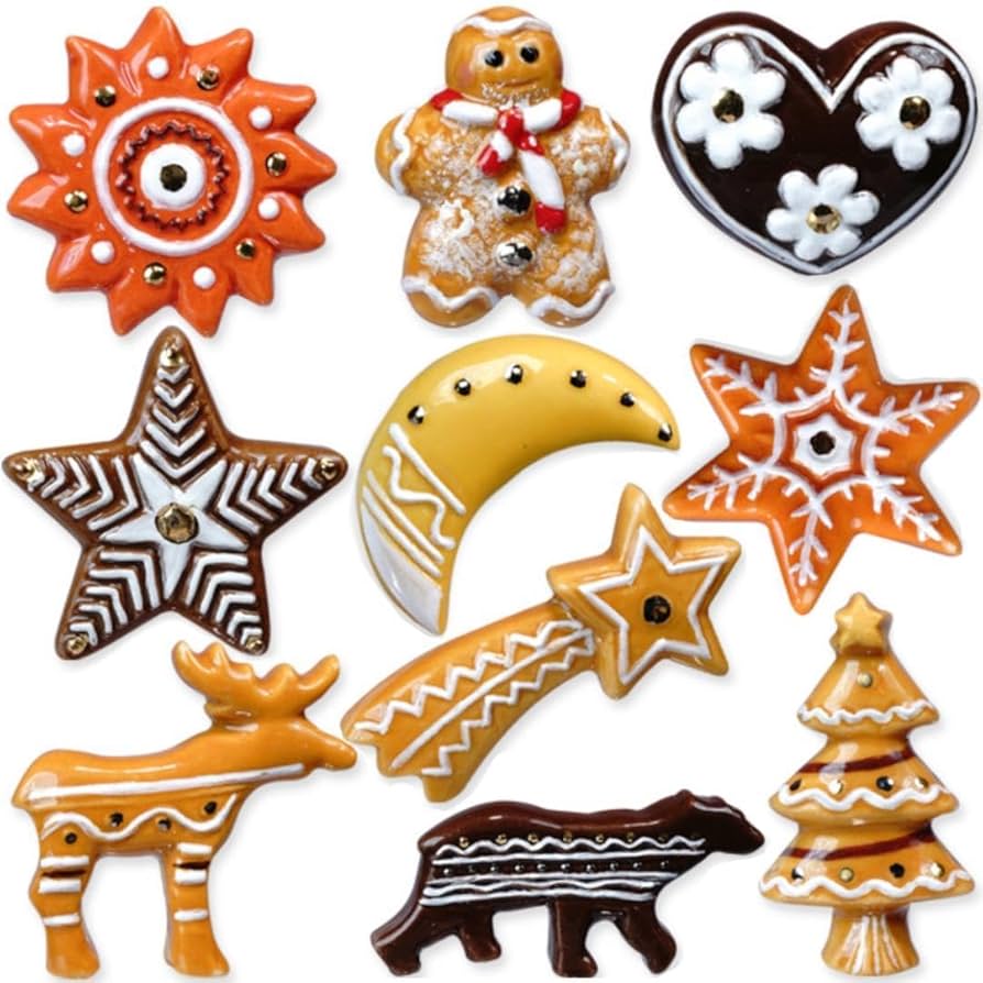 グルメのビスケット　10個　フェーブ　フェーヴ　フランス　陶器　ミニチュア　置物 グルメのビスケット 10個 フェーブ フェーヴ フランス 陶器