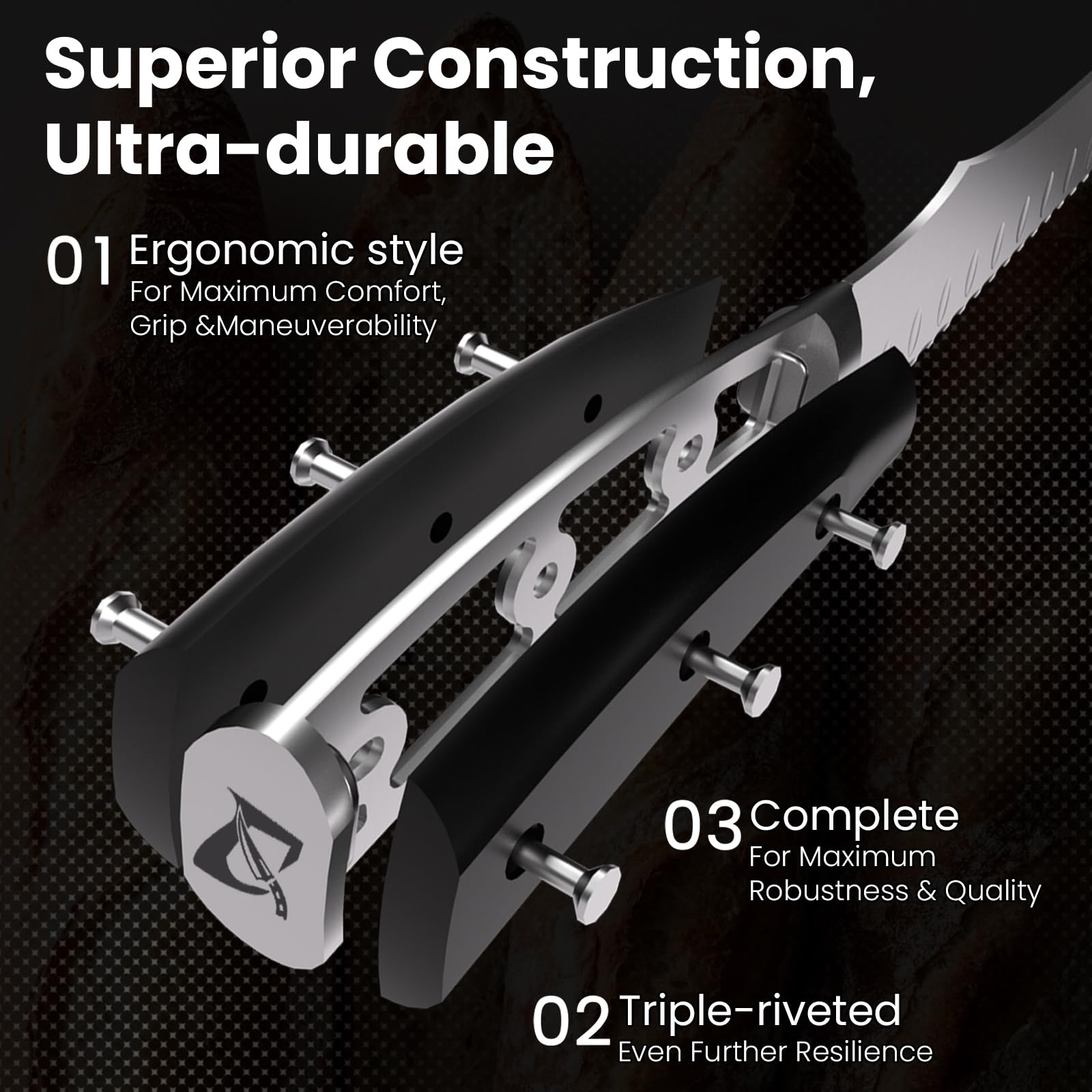 CoquusAid Bread Knife - Resharpenable & Sharp -6