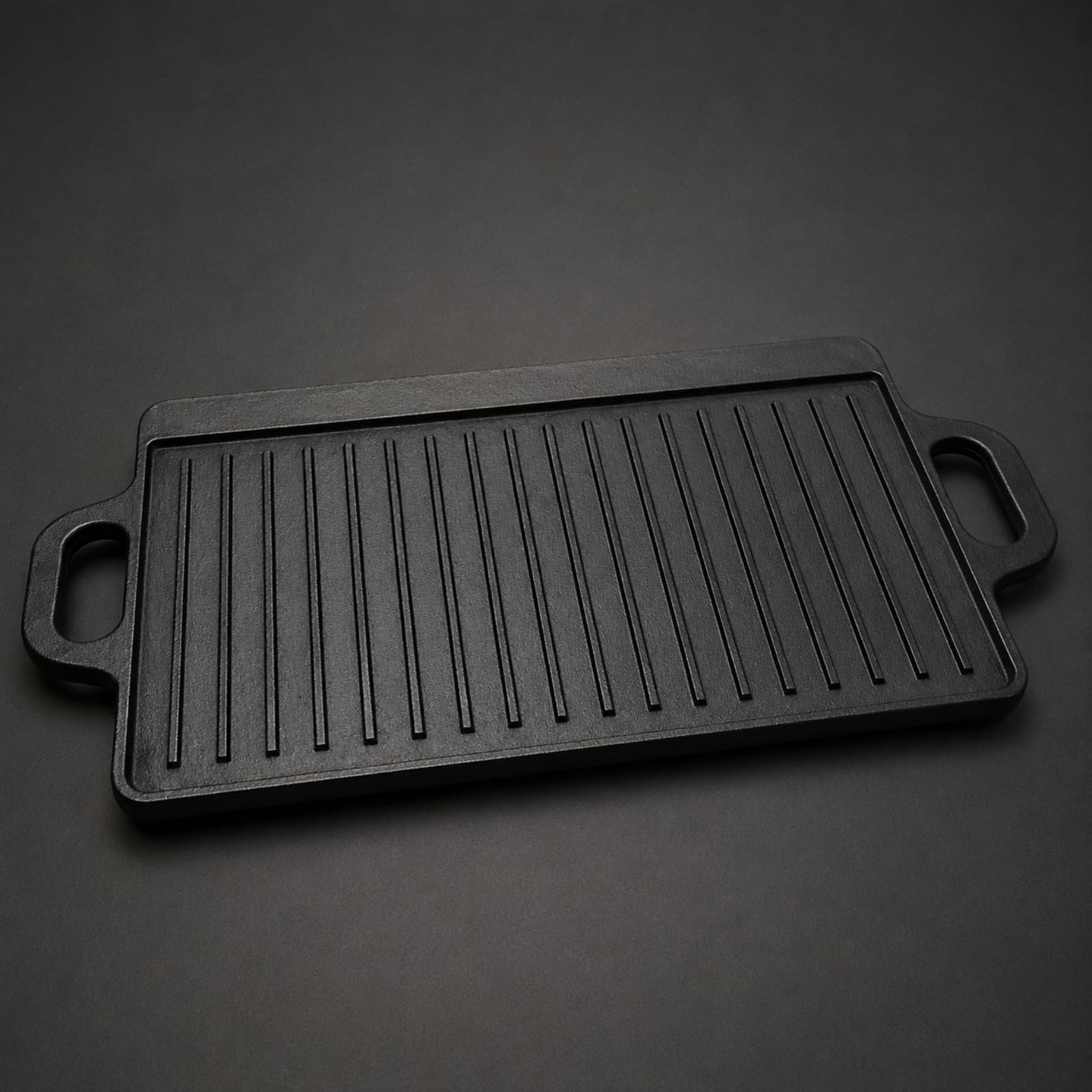 Plancha Cocina Recubrimiento Comal Hierro Fundido para Asar y Dorar Alimentos, Cocina Interior, 50x23cm