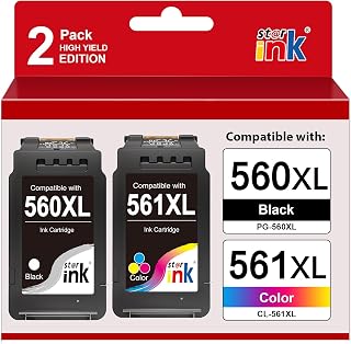 Starink PG-560/CL-561 XL wkłady do drukarek Canon 560 561 XL Multipack (1 czarny, 1 kolor) do Pixma TS5350, TS5351, TS5352, TS5353, TS7450, TS7451, TS5350i, TS5350a, TS7450a, TS7450i, TS5350a, TS7450a