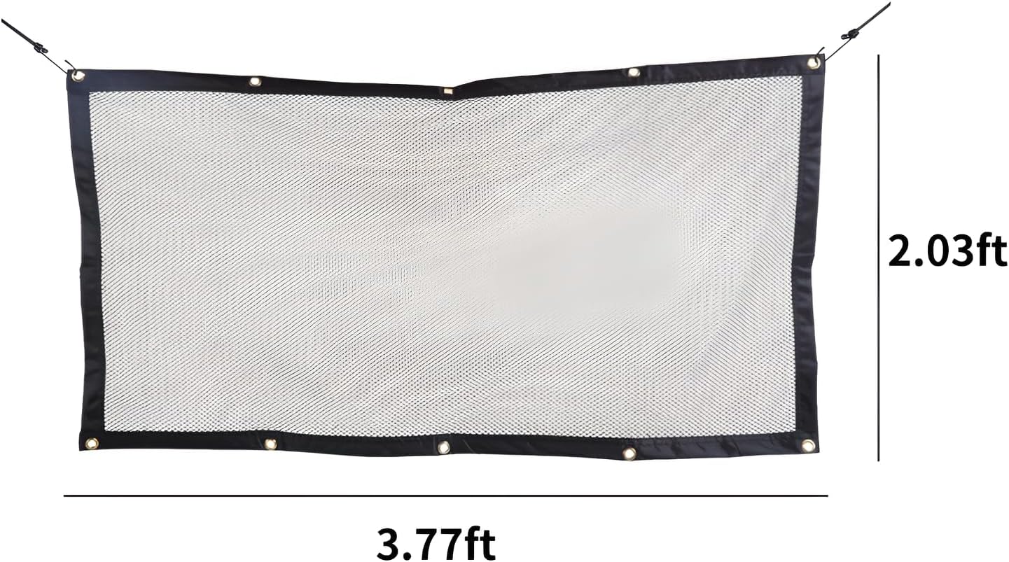 Dog Car Barrier, Black Mesh,3.77 * 2.03ft,600D Oxford Cloth image 2