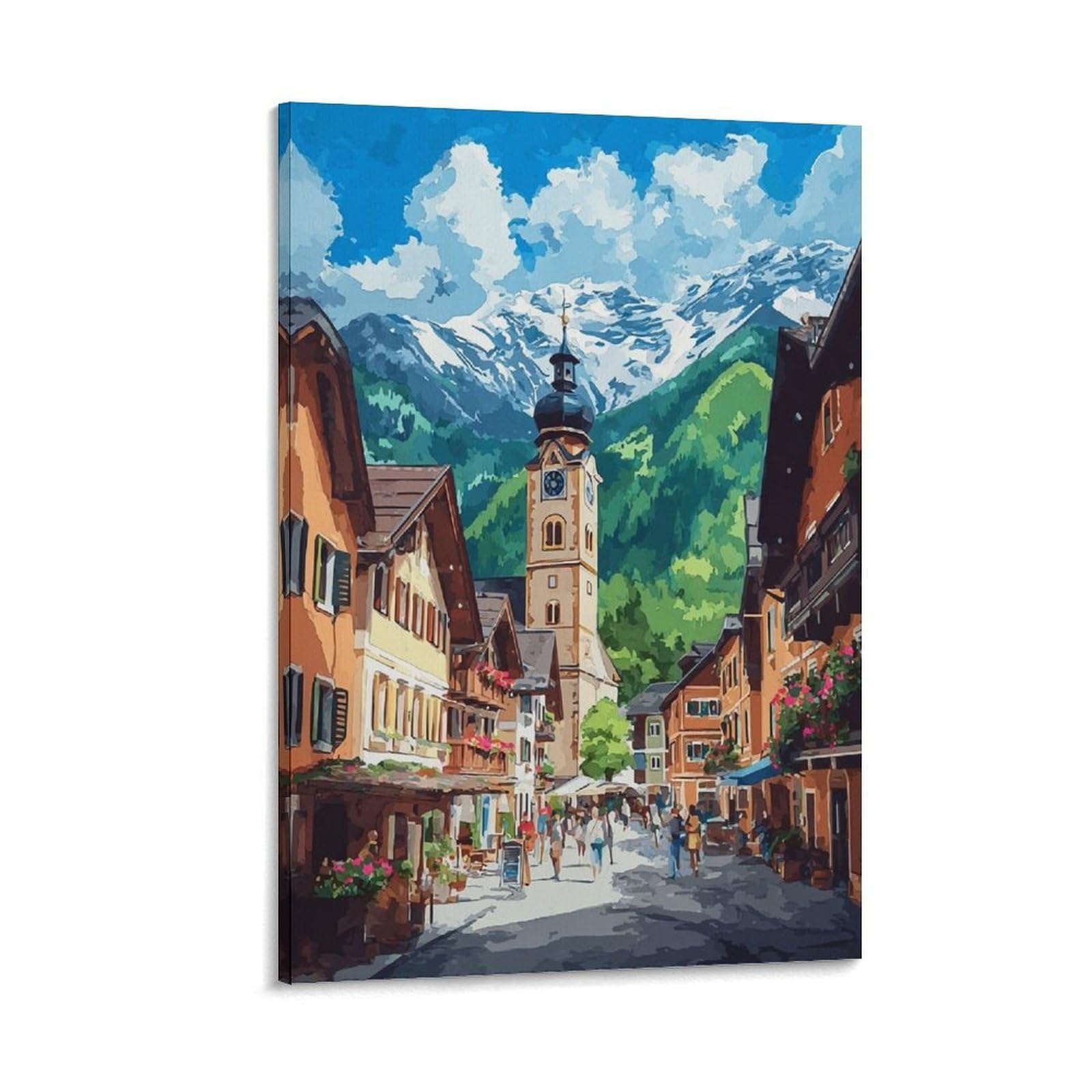ZBBGGOZ Mittenwald Posters 20x30inch(50x75cm) Vintage Watercolor Canvas Art