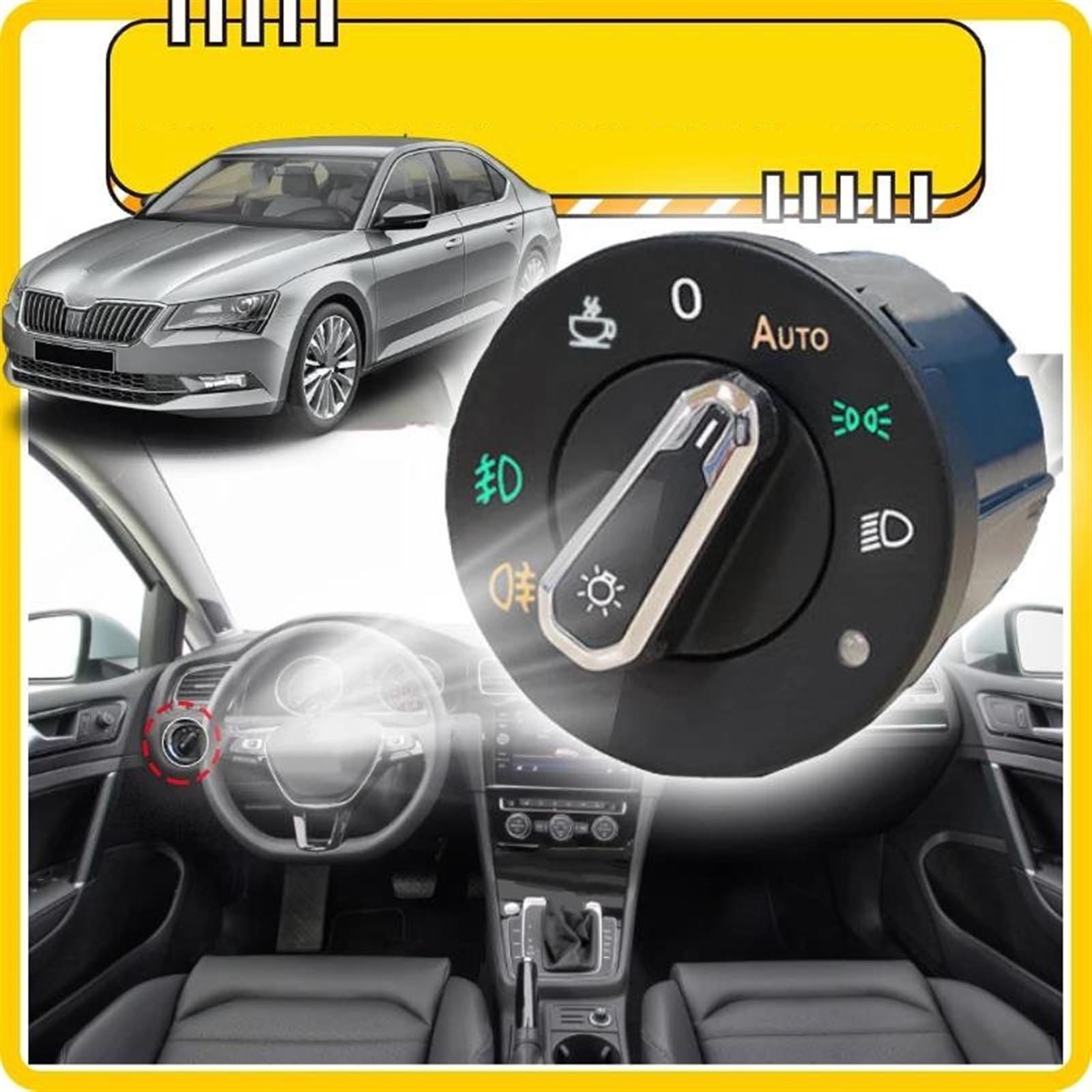 Kompatibel Mit Skoda Für Superb 3 MK3 3V B8 2015 2016 2017 2018. Scheinwerfer-Automatikschalter, Auto-Licht-Tuning, Modifiziertes Upgrade-Autozubehör Auto-Hauptlichtschalter