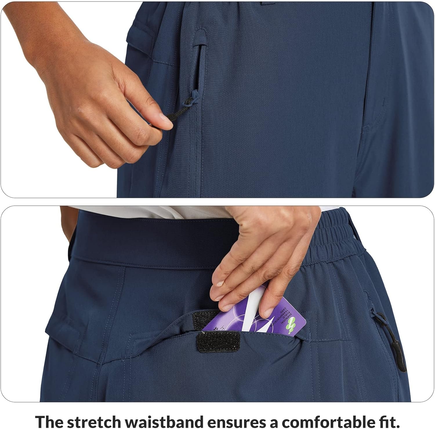 baleaf Women's Long Hiking Bermuda Shorts Quick Dry Summer Golf Shorts Lightweight with Pockets UPF 50+ for Camping, Work
