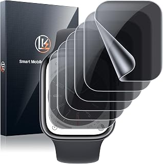 LK 6 Pack Privacy Screen Protector for Apple Watch SE/6/5/SE SE 2 40mm, Apple Watch Series 9/8/7 41mm, Military-Grade Replacement TPU Film, iWatch Protector[Anti-Scratch][Bubble-Free][High Touch]