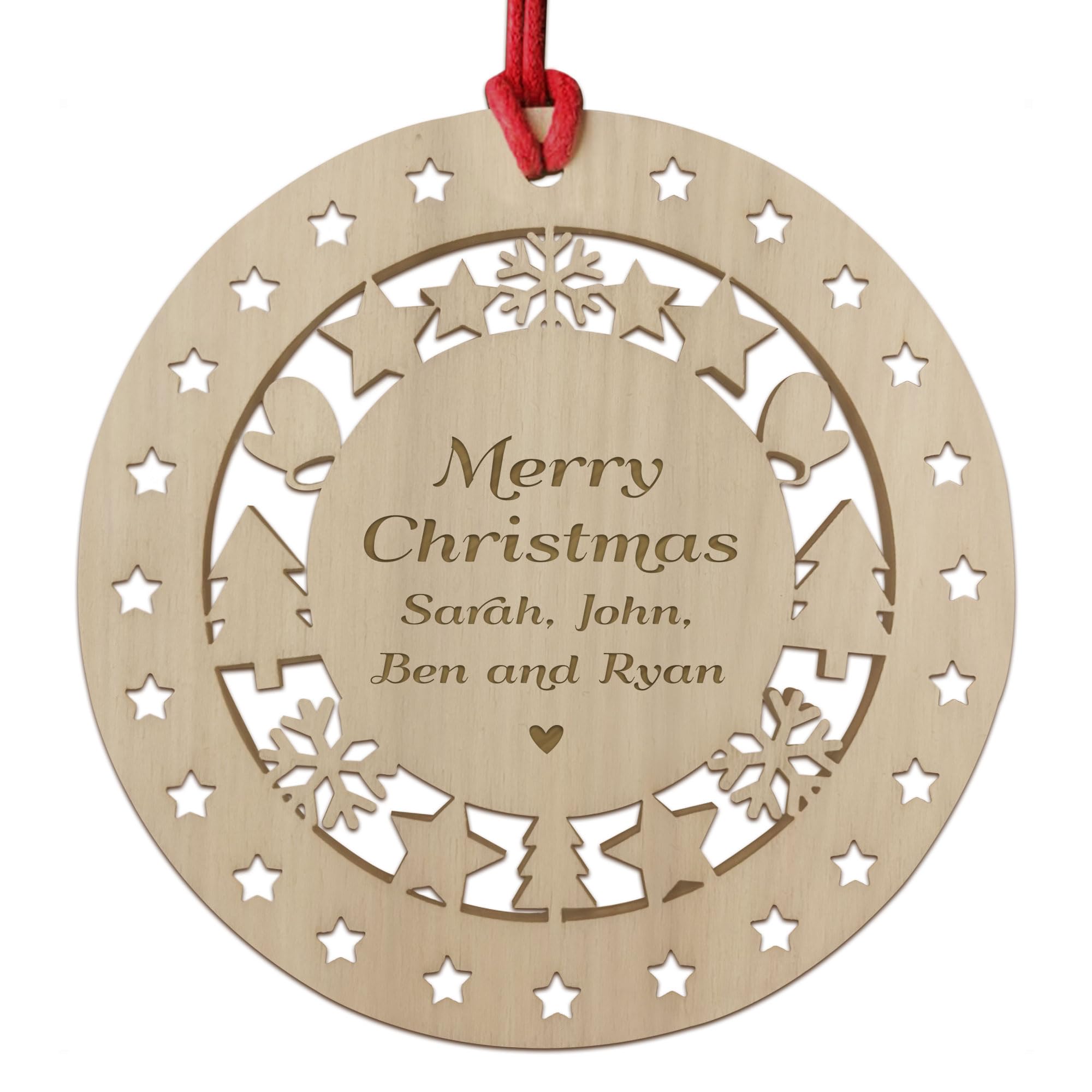 Red Ocean Personalised Christmas Tree Decoration Engraved Bauble Merry Christmas New Home Gift Keepsake