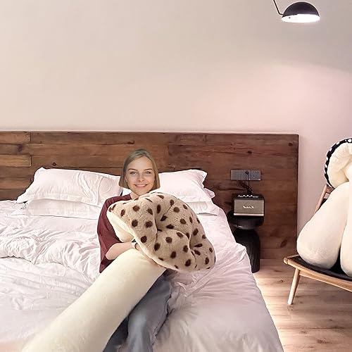 Miniatura 5 de Hofun4U Almohada de felpa gigante de hongos  Almohada de cuerpo largo con forma de hongo de 51 pulgadas  Peluche de hongos a lunares  Regalos de