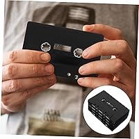 Vista 4 de 4 cintas de casete en blanco para pared, adornos negros vintage para eventos temáticos, fáciles de instalar para proyectos de manualidades