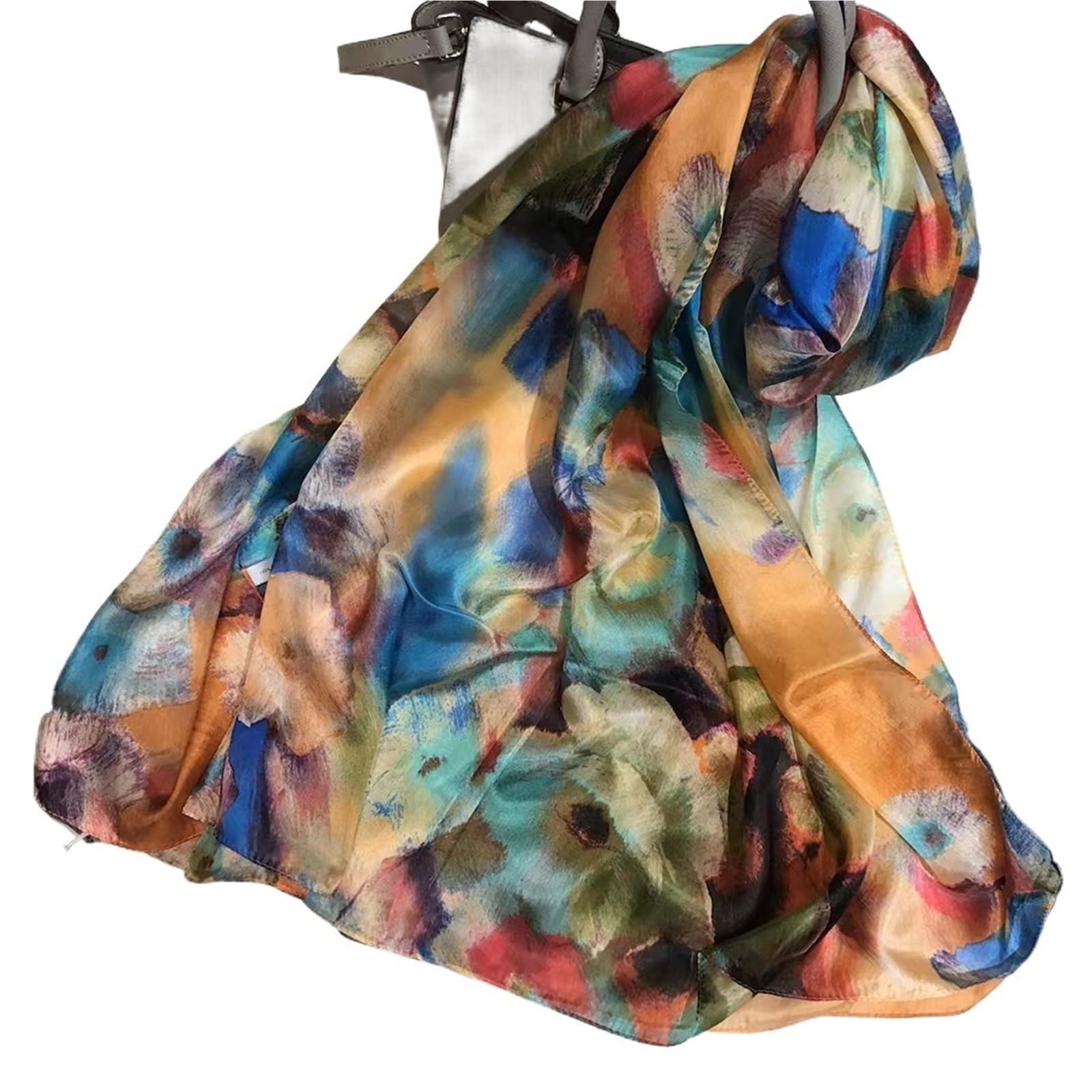 Bufanda de verano Bufanda de seda chal Otoño Invierno diseño Floral mujeres bufandas largas Hijabs verano señoras playa Wrap Foulard