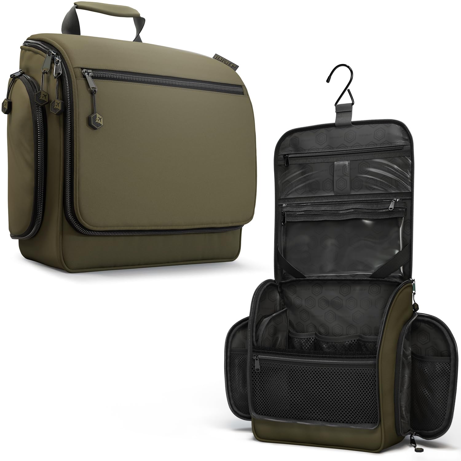 VENTURE 4TH Hanging Travel Toiletry Bag for Women & Men – Large Toiletry Organizer with 18 Compartments, Removable TSA Pouch, Travel Wash Bag for