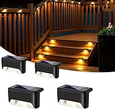Waterproof Outdoor Solar Lights for Home Balcony Wall Light, Terrace Garden Decoration Solar Lamp Solar Powered Lights for Deck Stair Step Gate Boundary Fence (12, Standard)