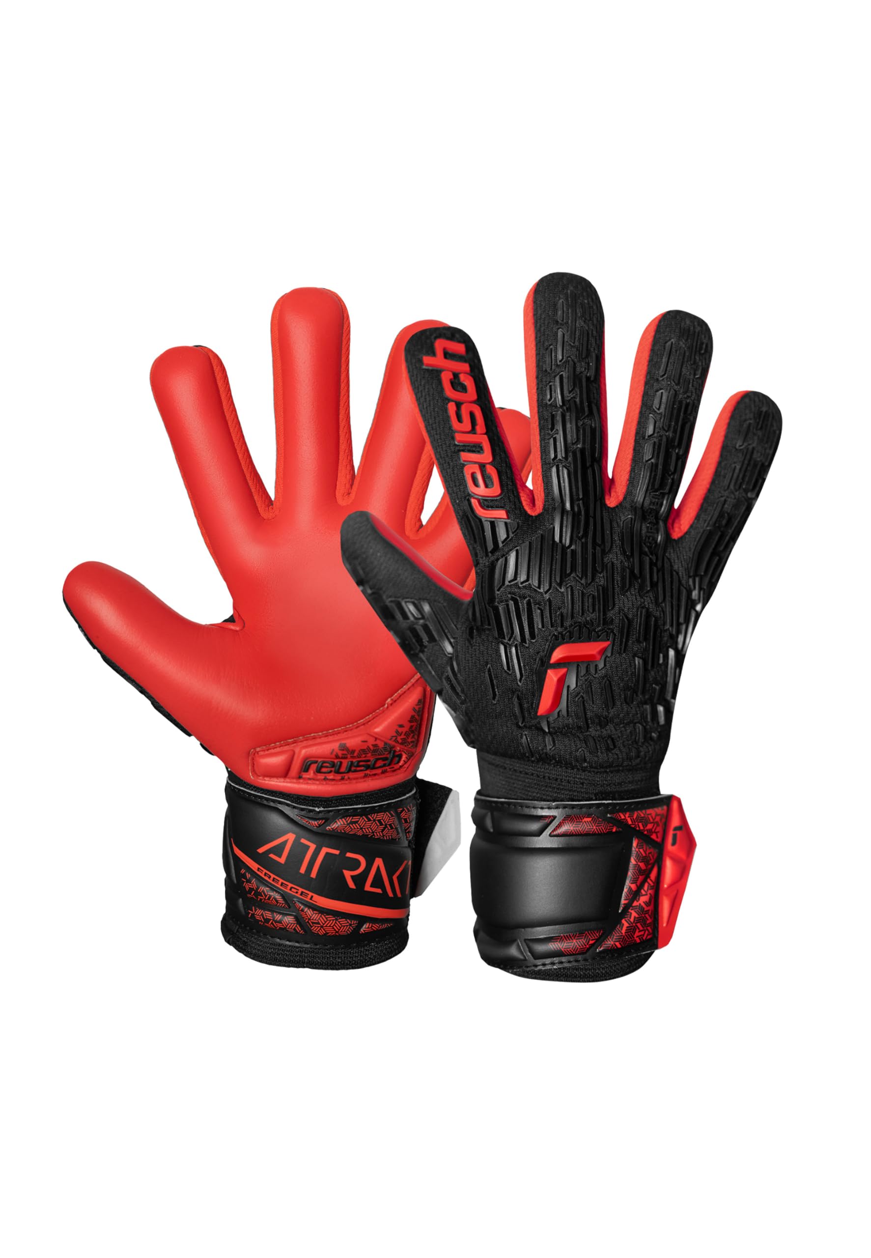 Reusch Attrakt Freegel Silver NC Junior Goalkeeper Gloves for Children with Breathable Mesh for Maximum Ventilation