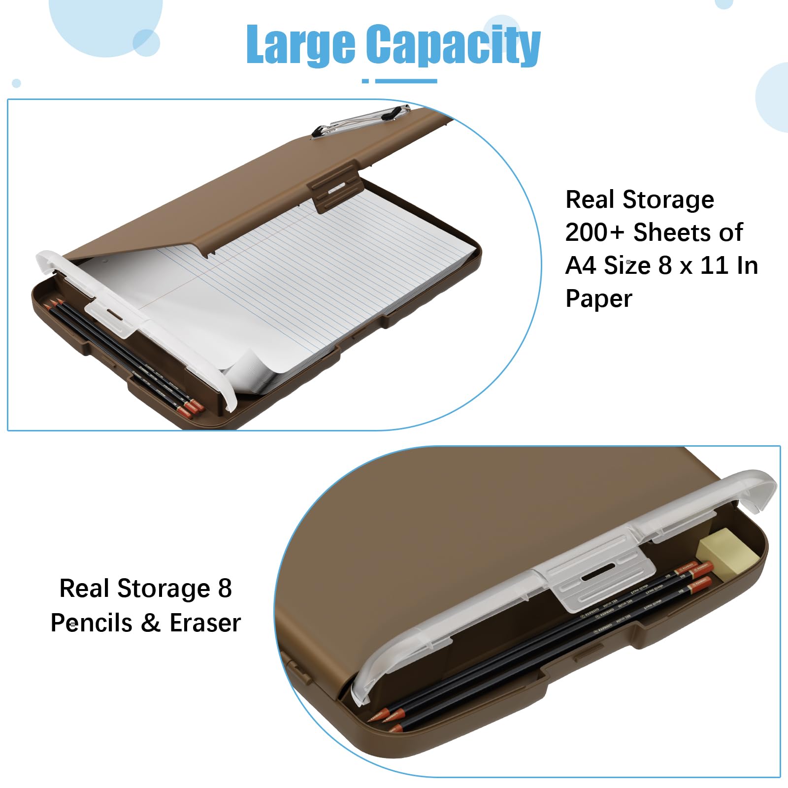 Hongri Clipboard with Storage with Pen Holder, Folder Nursing Clip Board 8.5 x 11 Foilo-Side Opening, High Capacity - Image 3