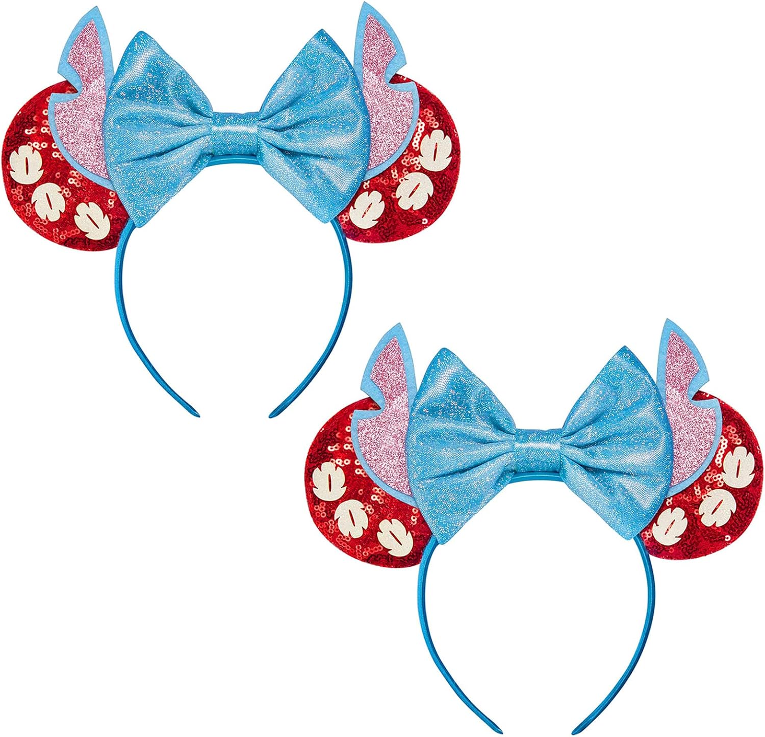 FANYITY Mouse Ears Headbands Sequin Hair Band for Girls Women Boys Party, 2 Pieces (BLack)