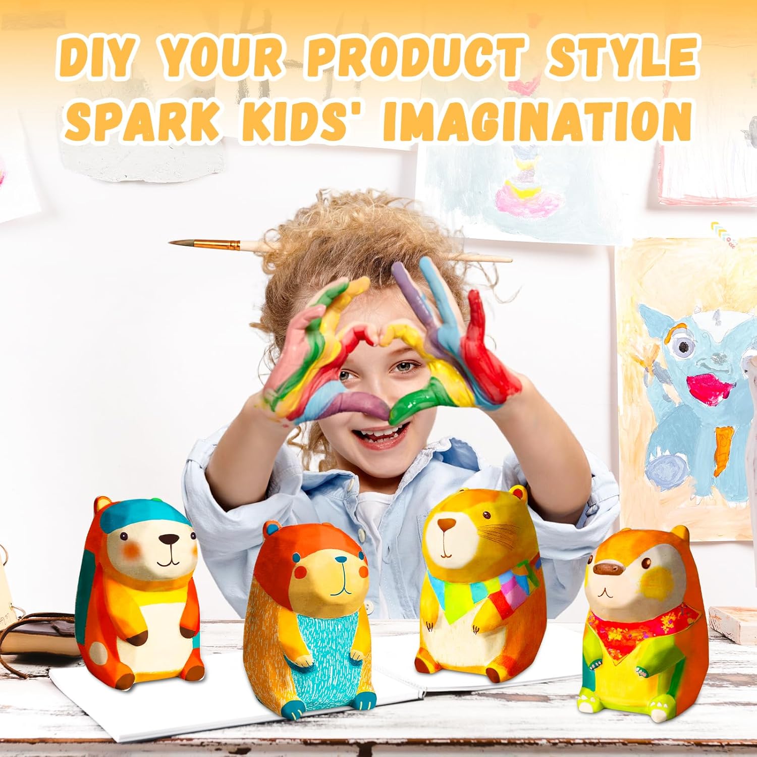 Paint Your Own Capybara Lamp Kit, Arts and Crafts for Kids Ages 8-12, Capybara Night Light for Kids Toys Girls 6-8, Gift for Girls Boys Birthday, Art Supplies Painting Craft Kits for Kids