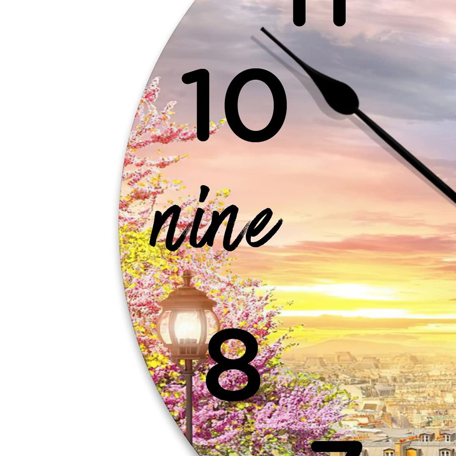 Horloge Murale Design Moderne Tour Eiffel France Paris 30x30cm Petit Pendule Murale En Verre Cuisine Salon Chambre Silencieuse Originale Wall Clock Décoration Murale Art Wall Decor C4AC30x30-0435