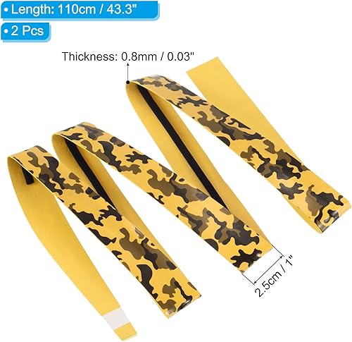 Miniatura 9 de PATIKIL Agarre de raqueta con crestas de amortiguación, cinta de agarre de poliuretano, antideslizante, absorbente, patrón de camuflaje para caña de