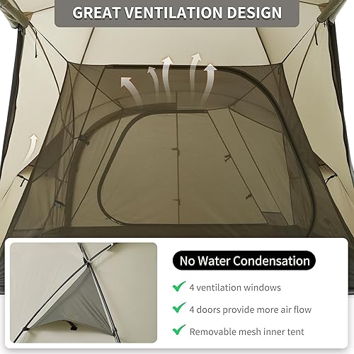 Miniatura 6 de Naturehike Massif Hot Tent with Stove Jack, Waterproof Windproof 4 Season Tent, 24 Person Cold Weather Winter Tents for Camping