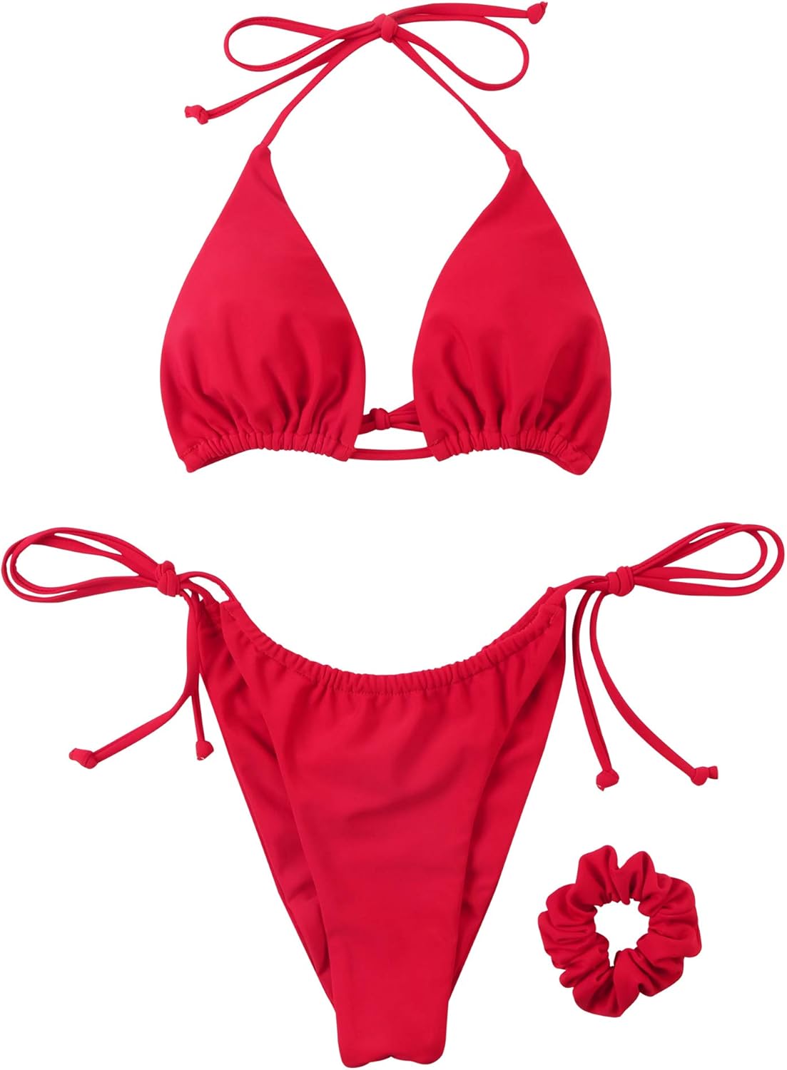 SUUKSESS Women String Bikini Set Tie Side Thong Sexy Halter Swimsuits 2 Pieces - Image 5