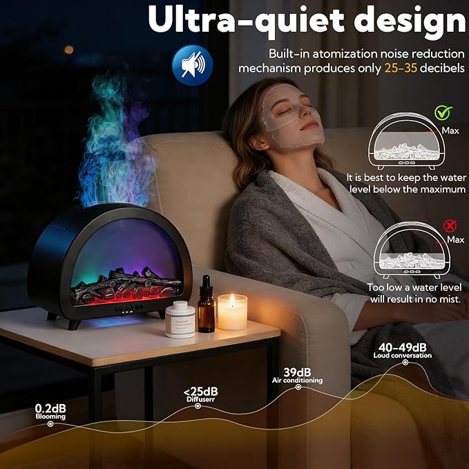 Difusor de Aromas Esenciales VZZNN 200ml con Luz LED y Control Remoto miniatura 6