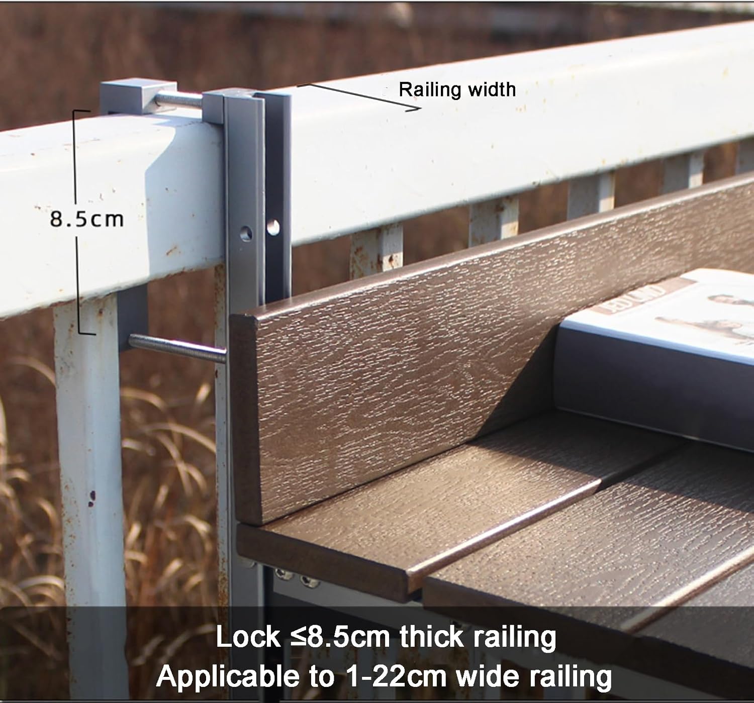 Foldable Balcony Railing Table - Multi-Functional Hanging Table for Outdoor/Indoor Use, Perfect for Terraces & Gardens - Compact Size (L60*W27cm / L23.6*W10.6in)