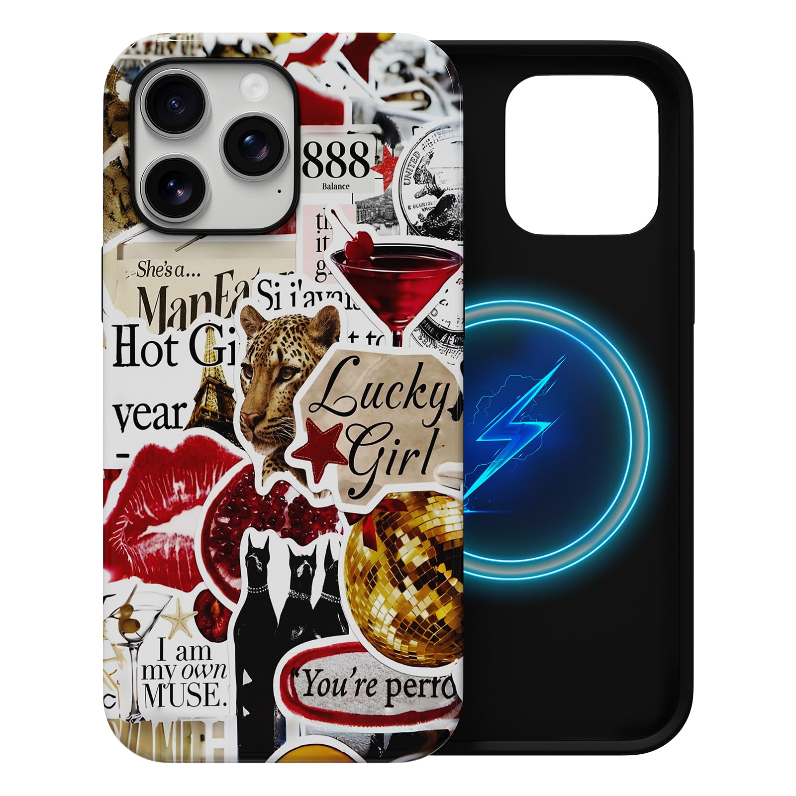 Coque iPhone 15 Pro Max Magsafe esthétique lèvres guépard - 8