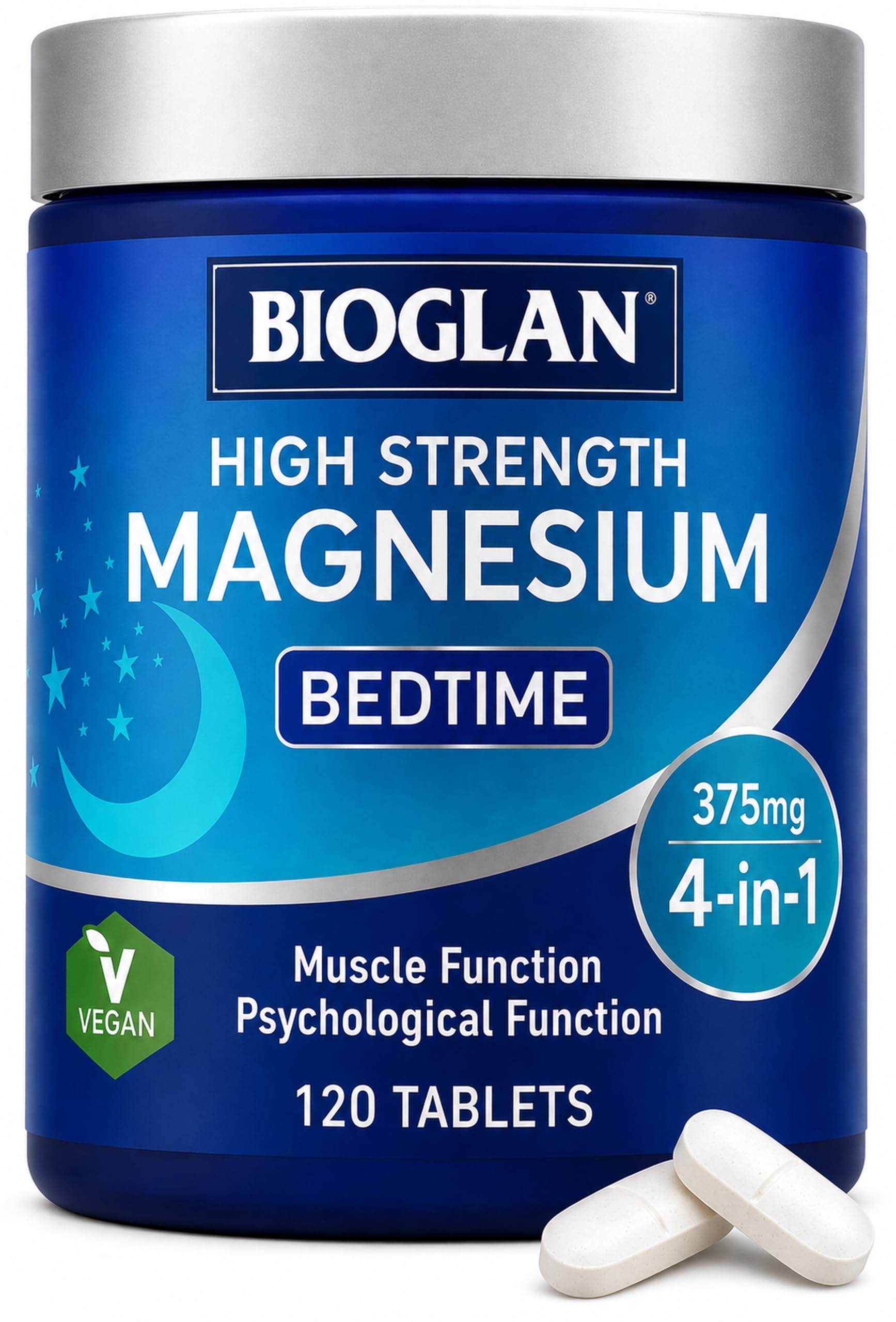 Bioglan Active Magnesium – Supports Muscle Function – 120 Tablets | Daily Magnesium Supplement