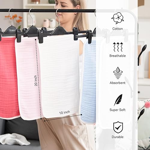 Miniatura 84 de Synrroe Paños de muselina grandes para eructos, paños de muselina para bebés niñas y niños, paquete de 10 extraabsorbentes y suaves de muselina, 6